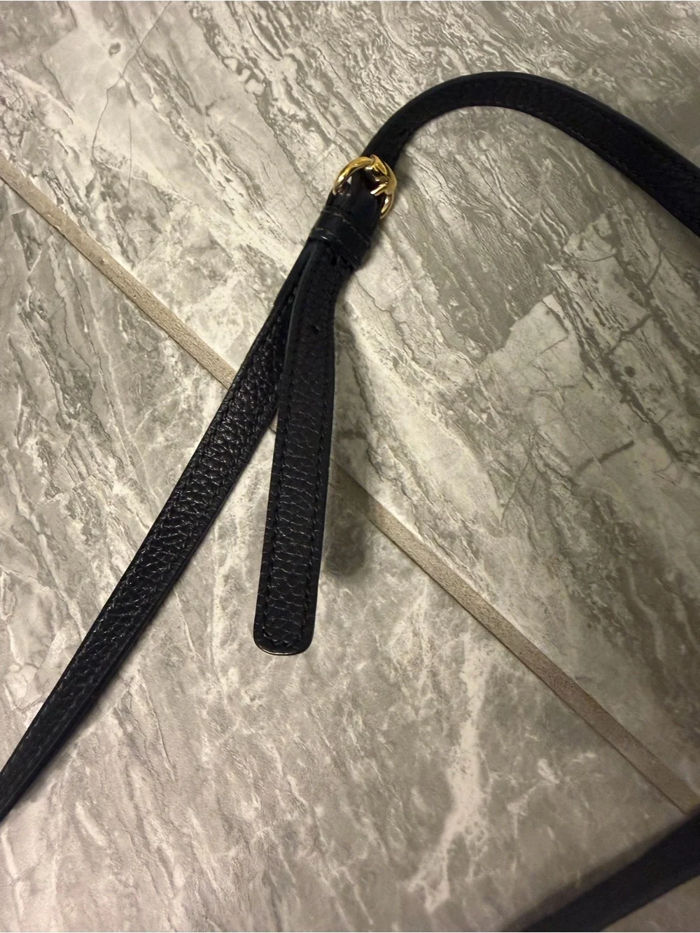 Gucci Marmont Black Chevron GG Leather Crossbody Bag with Gold Hardware